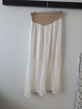 Motherhood Maternity Cream Maxi Skirt, Size S